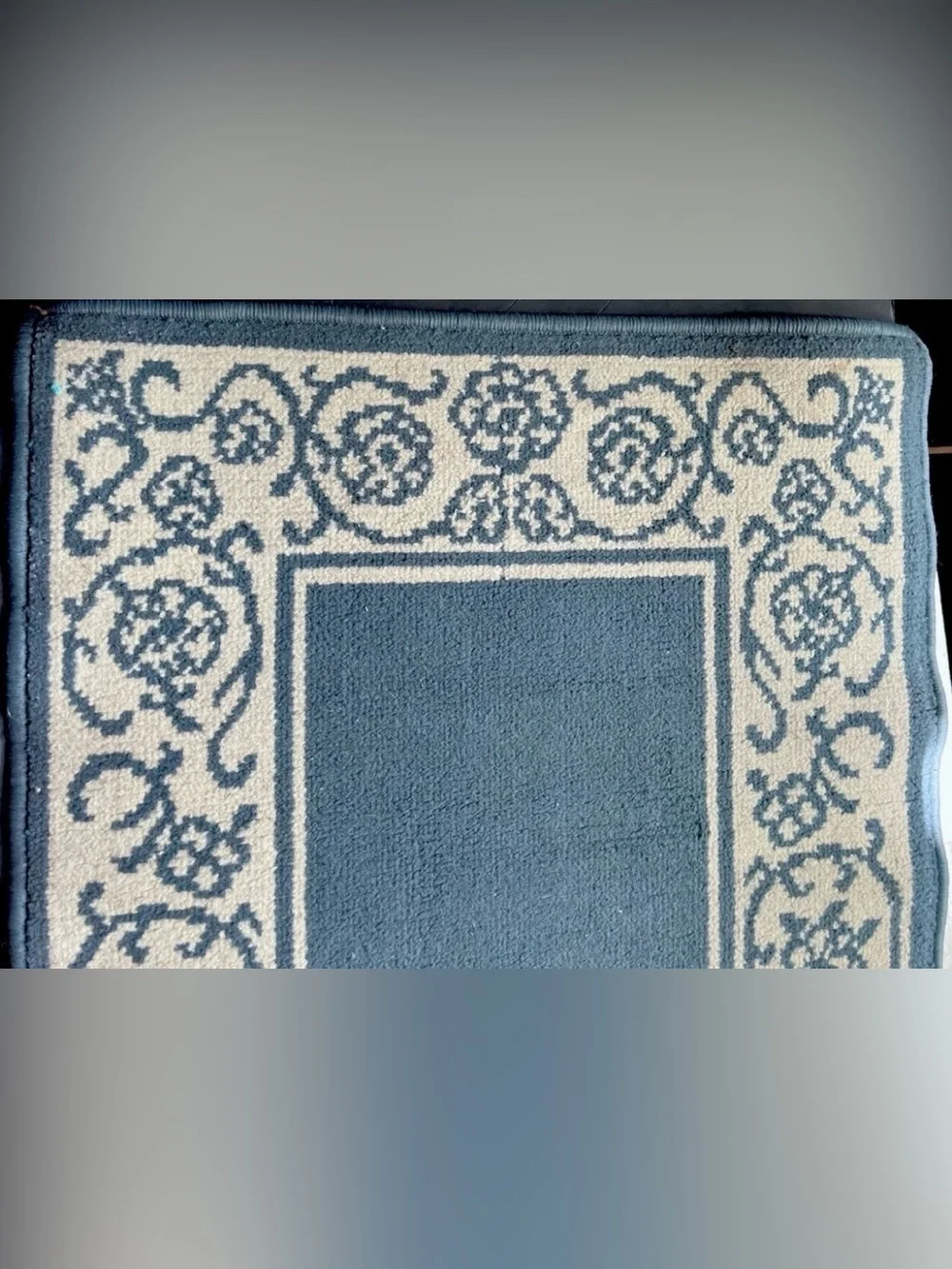 Blue Floral Border Hallway Runner Rug 85x22 Entryway Accent Carpet